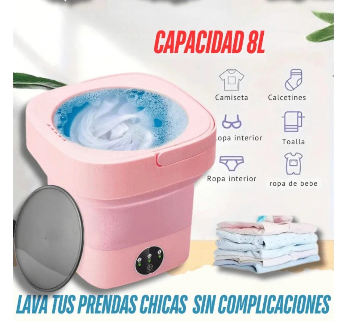 Lavadora portatil plegable 8L