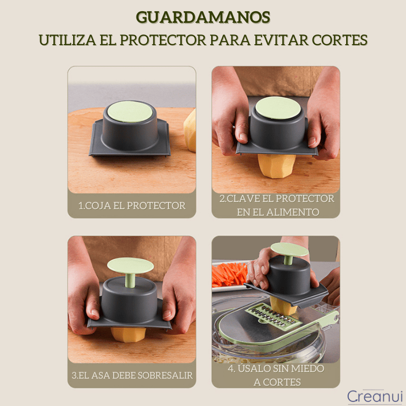 Juego de picador de verduras de mano 9 en 1