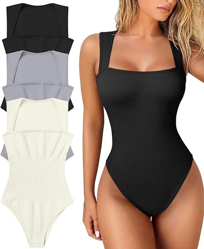 Body mujer sin manga con escote cuadrado