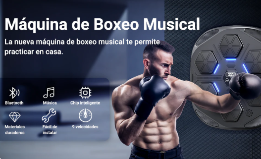 Máquina de Boxeo Musical Inteligente De 6 Puntos con Bluetooth y Luces LED
