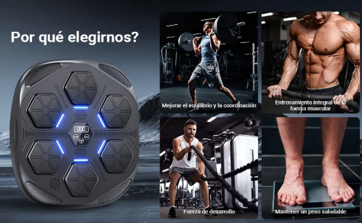 Máquina de Boxeo Musical Inteligente De 6 Puntos con Bluetooth y Luces LED