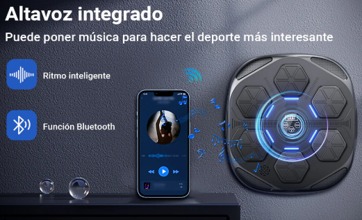 Máquina de Boxeo Musical Inteligente De 6 Puntos con Bluetooth y Luces LED