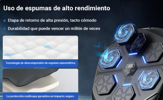 Máquina de Boxeo Musical Inteligente De 6 Puntos con Bluetooth y Luces LED