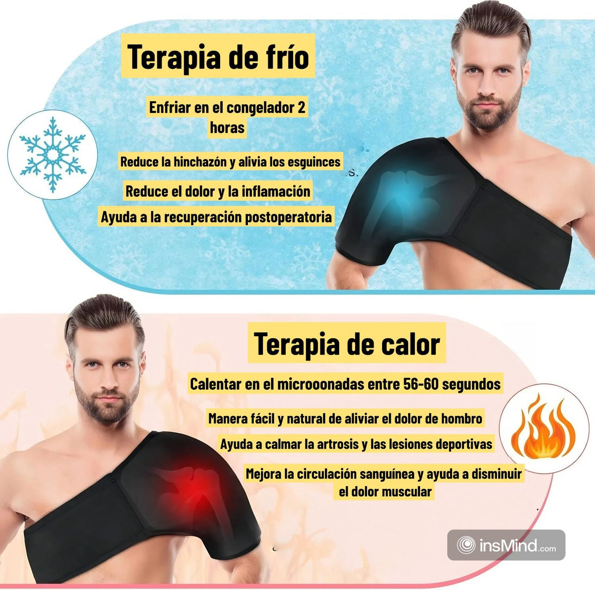 Hombrera de gel frío y calor reutilizable